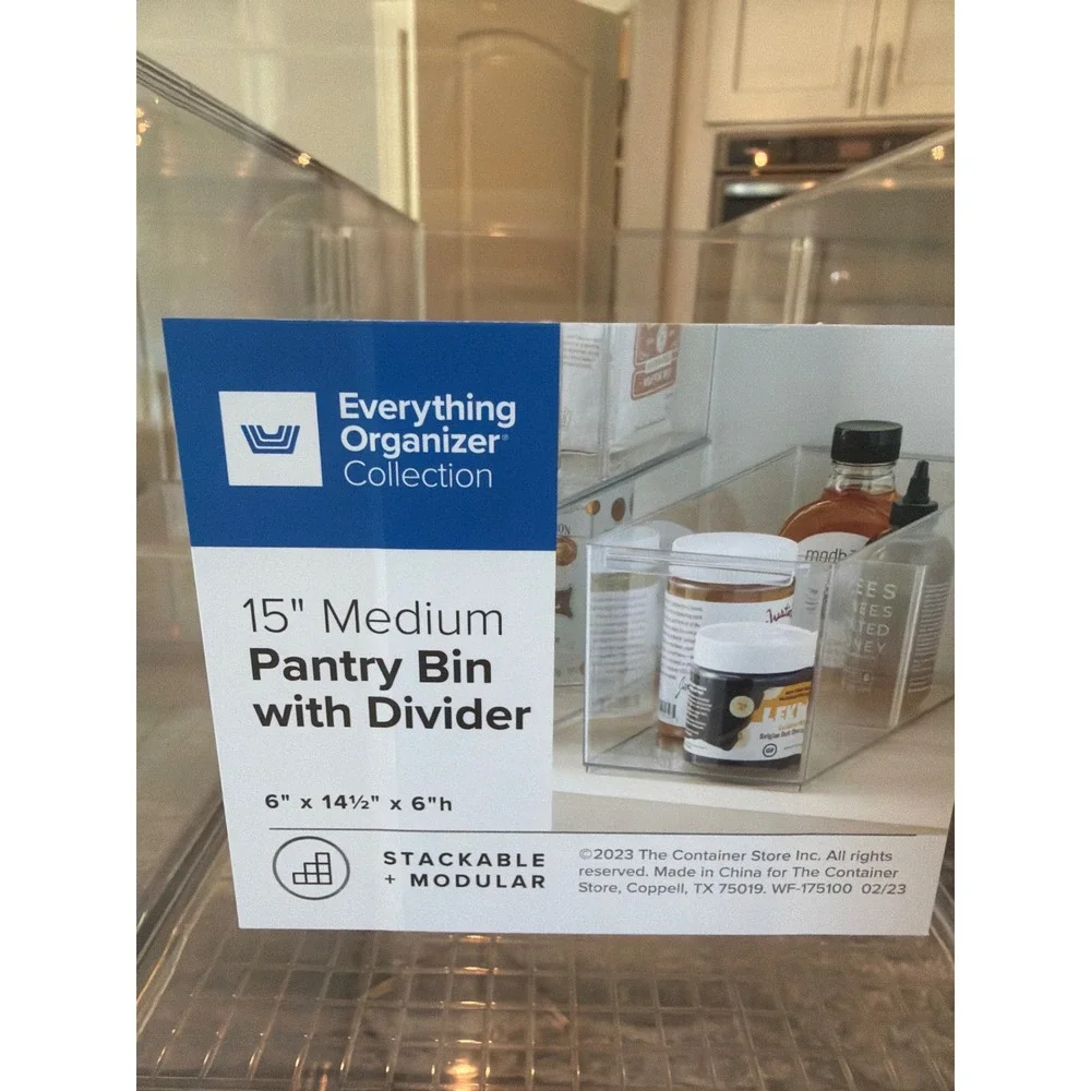The Container Store Everything Organizer Collection 15in Medium Pantry Bin Set 4